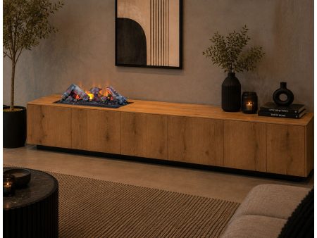 Eiken dressoir met elektrische haard