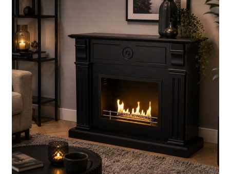 Ombouw zwart met bio haard