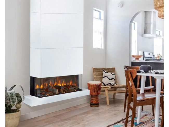 3zijdige haard met meubel